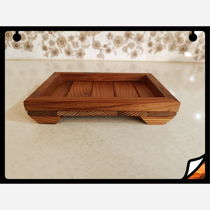 سینی سرو قهوه چوبی دستساز با طراحی مینیمال