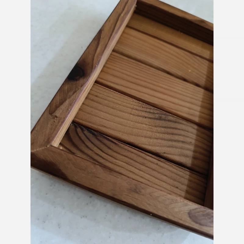 سینی سرو قهوه چوبی دستساز با طراحی مینیمال